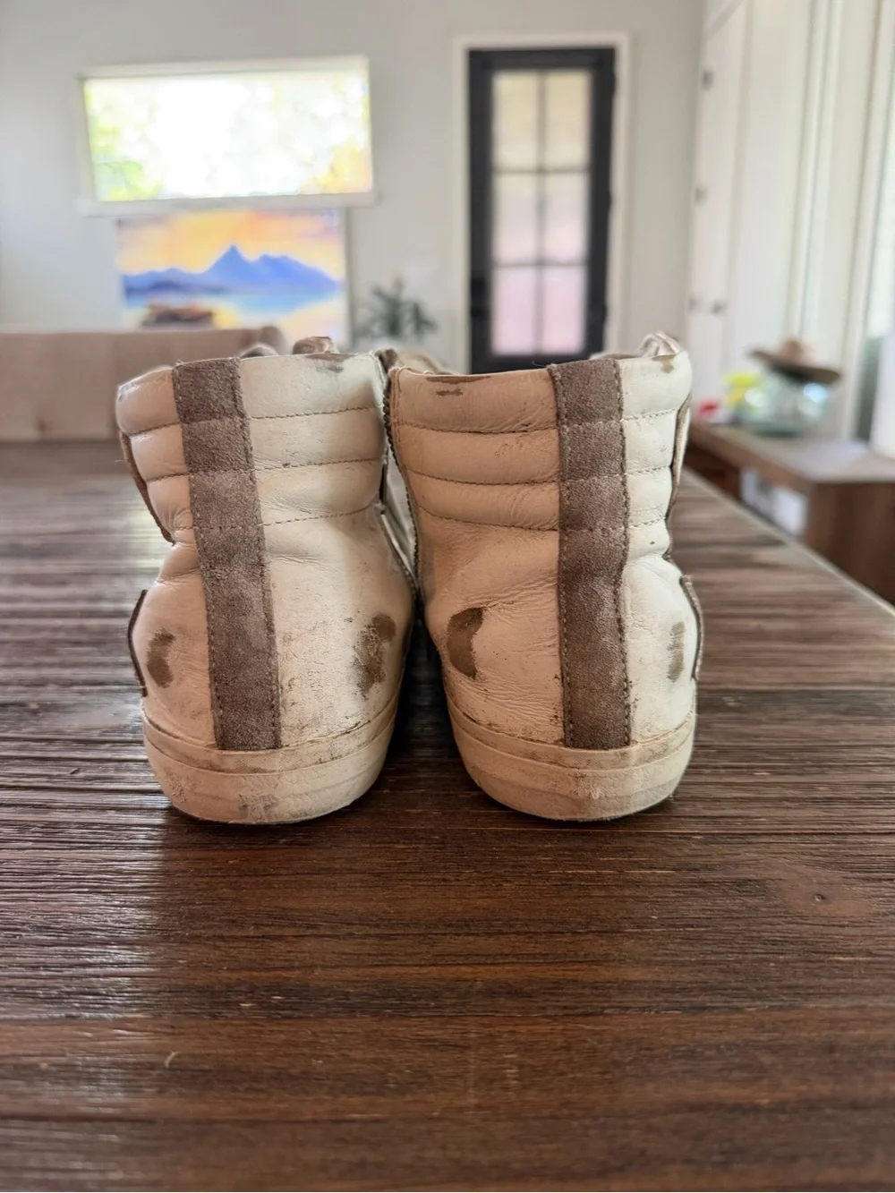 GGDB-Style Cream & Beige High-Top Sneaker for Women